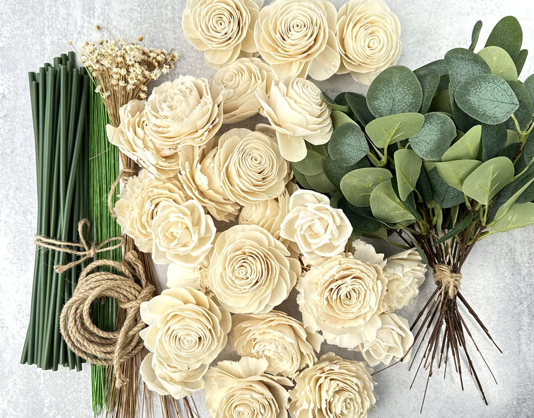 Sola Wood Flowers - Small Bridal Bouquet Raw - Luv Sola Flowers