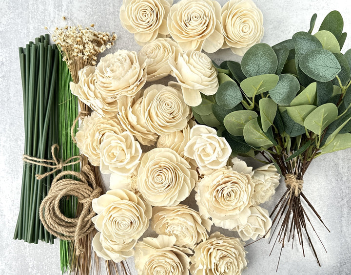 Sola Wood Flowers - Small Bridal Bouquet Raw - Luv Sola Flowers