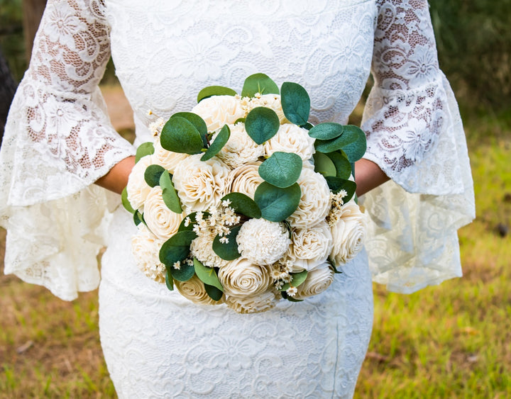 Sola Wood Flowers - Small Bridal Bouquet Raw - Luv Sola Flowers