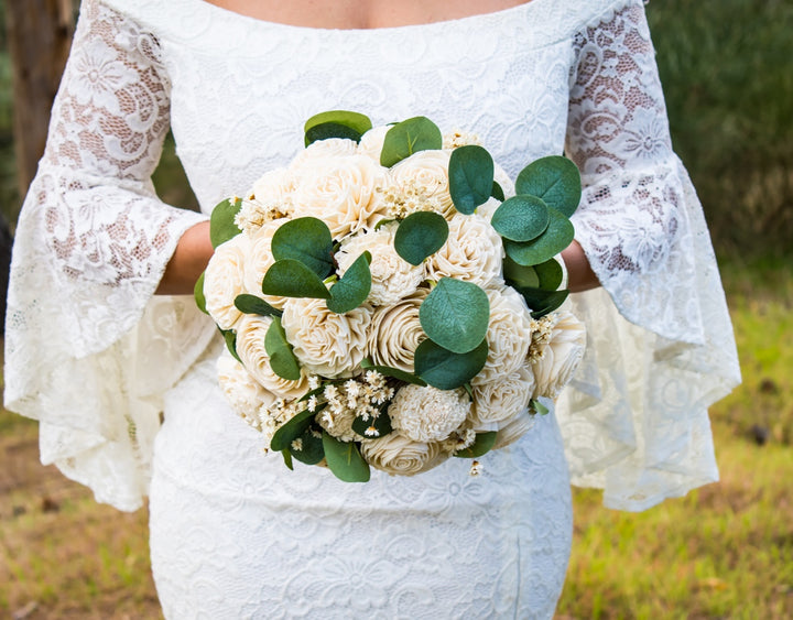 Sola Wood Flowers - Small Bridal Bouquet Raw - Luv Sola Flowers