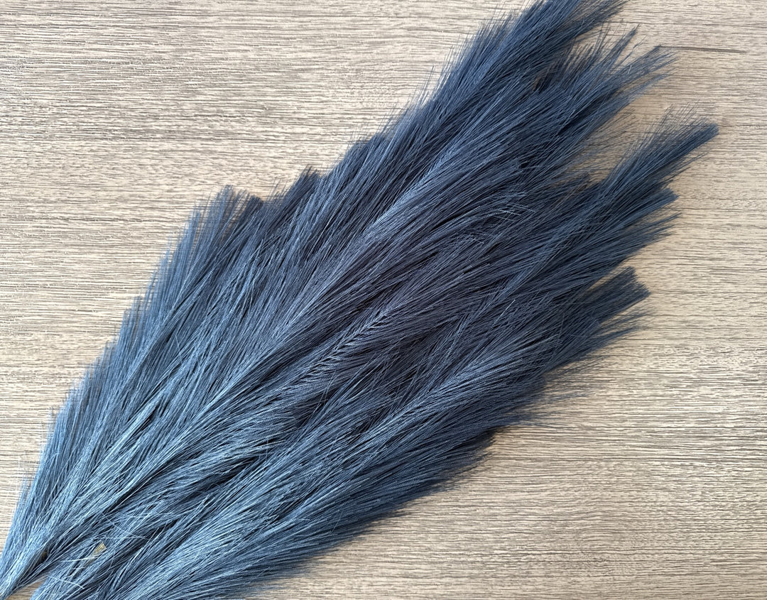 Tall Faux Pampas Grass - Slate Blue - Luv Sola Flowers