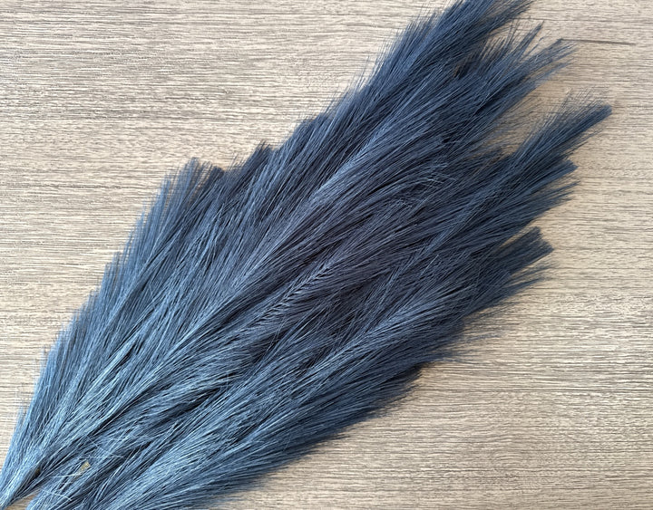 Tall Faux Pampas Grass - Slate Blue - Luv Sola Flowers