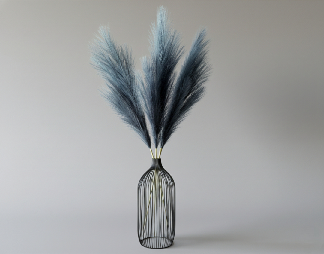 Tall Faux Pampas Grass - Slate Blue - Luv Sola Flowers