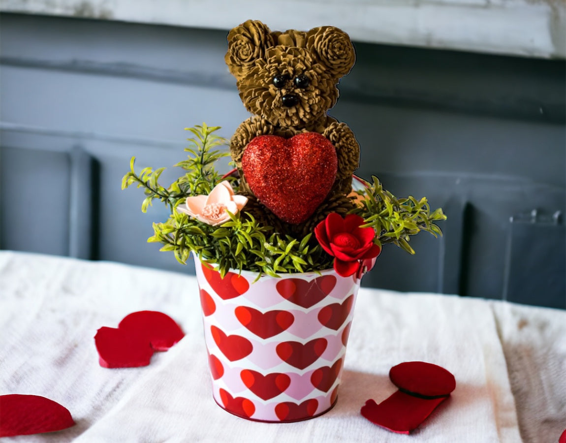 Sola Wood Flowers - Valentine's Day Bear Brown - Luv Sola Flowers