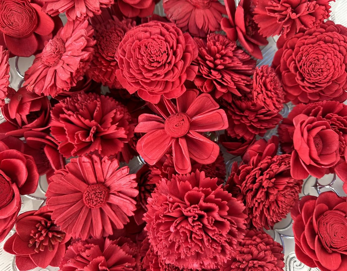 Sola Wood Flowers - Ruby Red Dyed Flowers - Luv Sola Flowers