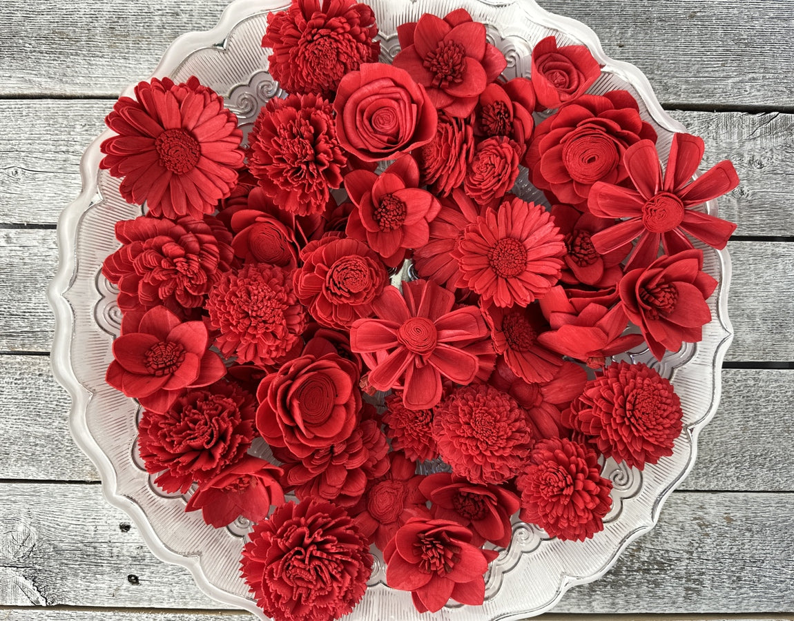 Sola Wood Flowers - Cherry Red Dyed Flowers - Luv Sola Flowers