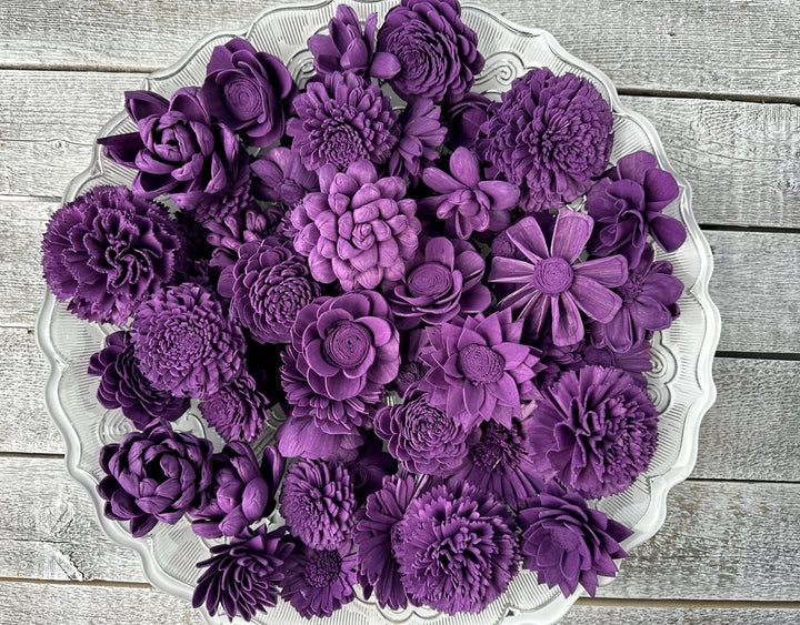 Sola Wood Flowers - Plum Dyed Flowers - Luv Sola Flowers