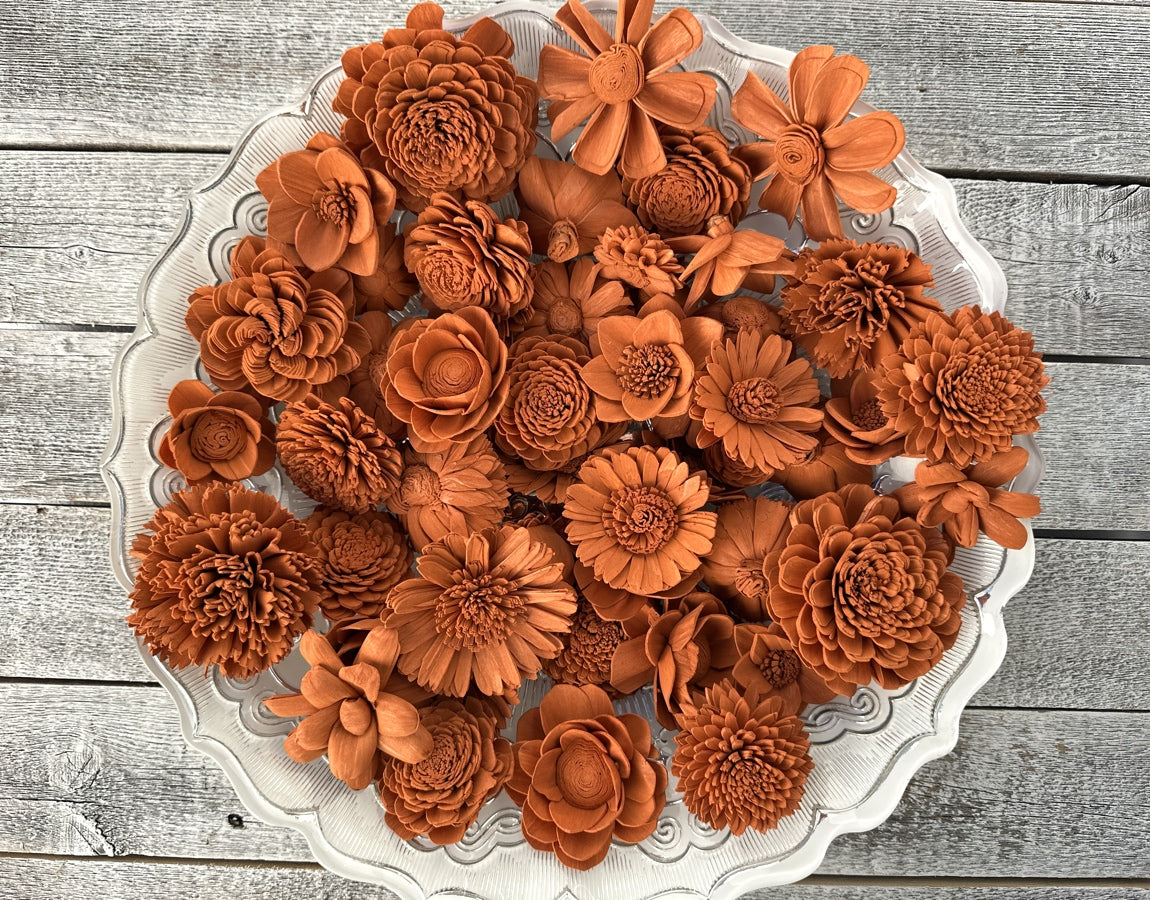 Sola Wood Flowers - Rust Dyed Flowers - Luv Sola Flowers