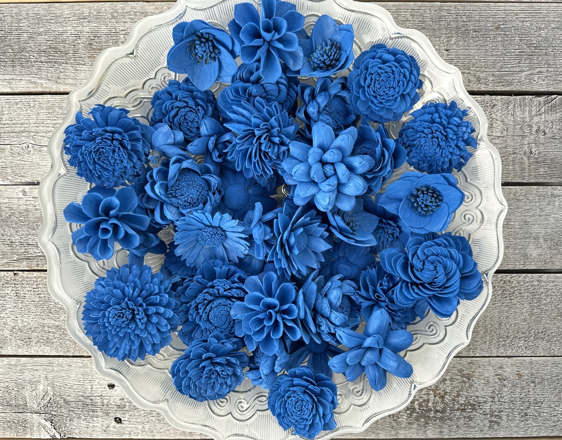 Sola Wood Flowers - Cobalt Dyed Flowers - Luv Sola Flowers
