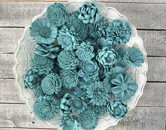 Sola Wood Flowers - Teal Dyed Flowers - Luv Sola Flowers