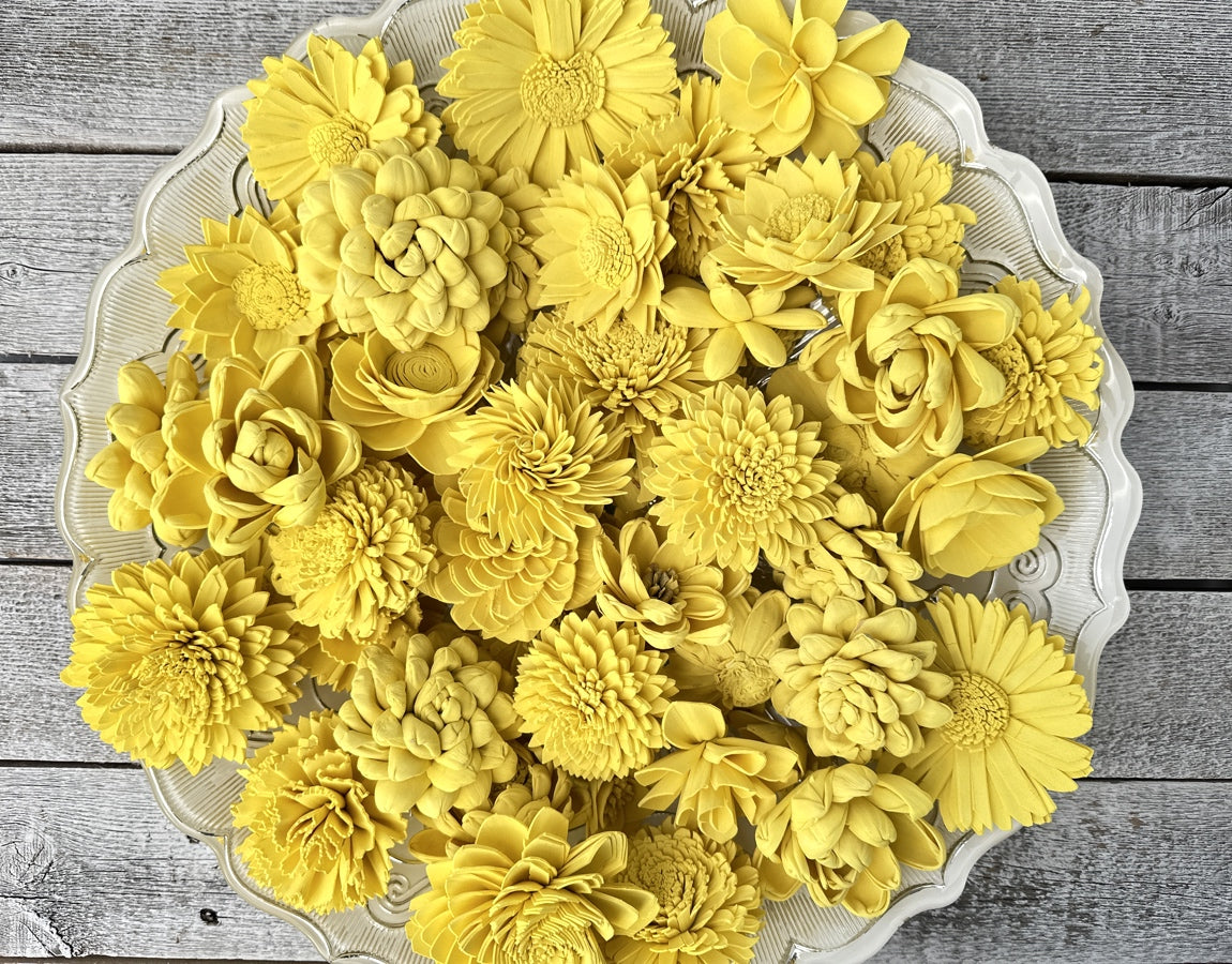 Sola Wood Flowers - Sunny Yellow Dyed Flowers - Luv Sola Flowers
