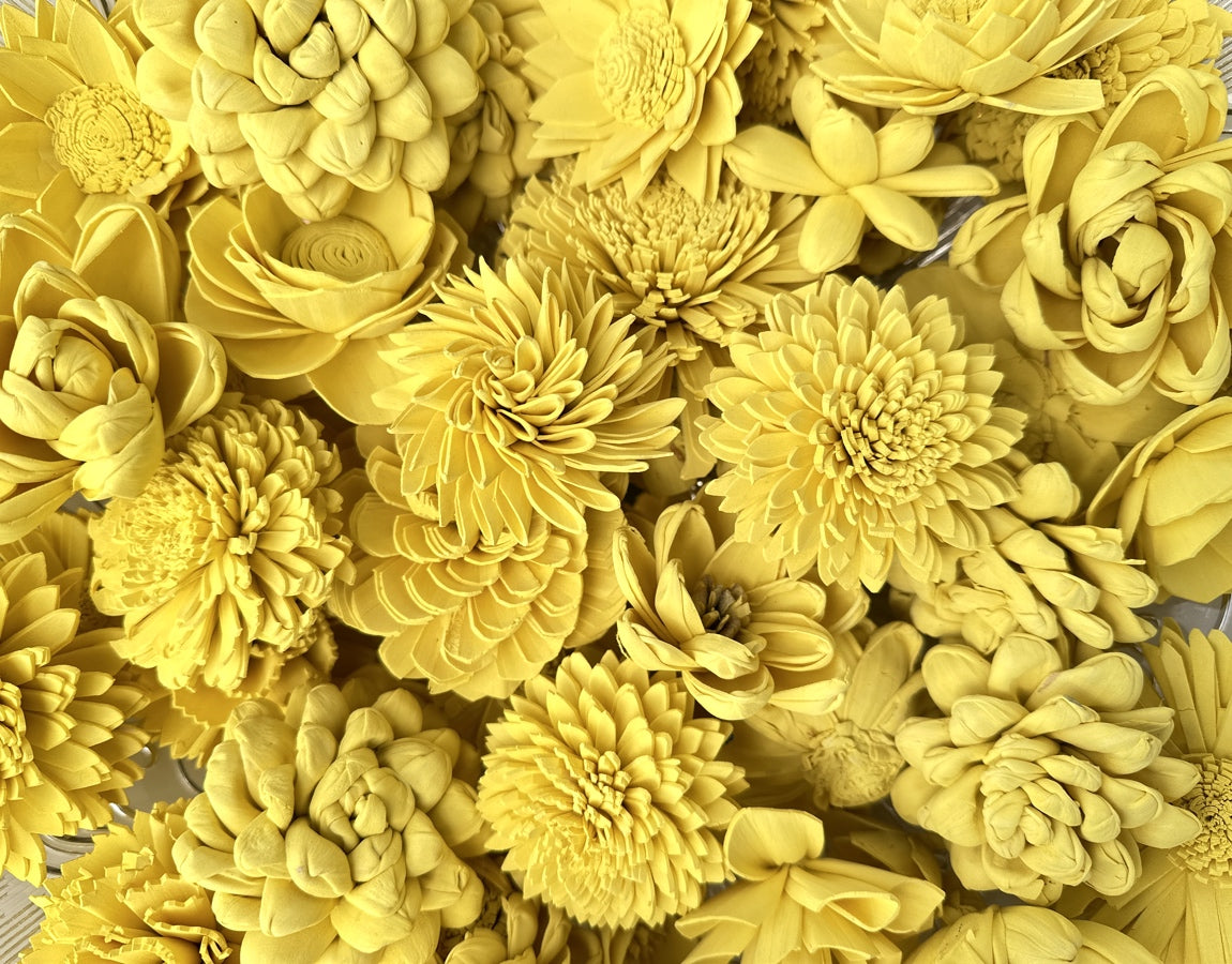 Sola Wood Flowers - Sunny Yellow Dyed Flowers - Luv Sola Flowers