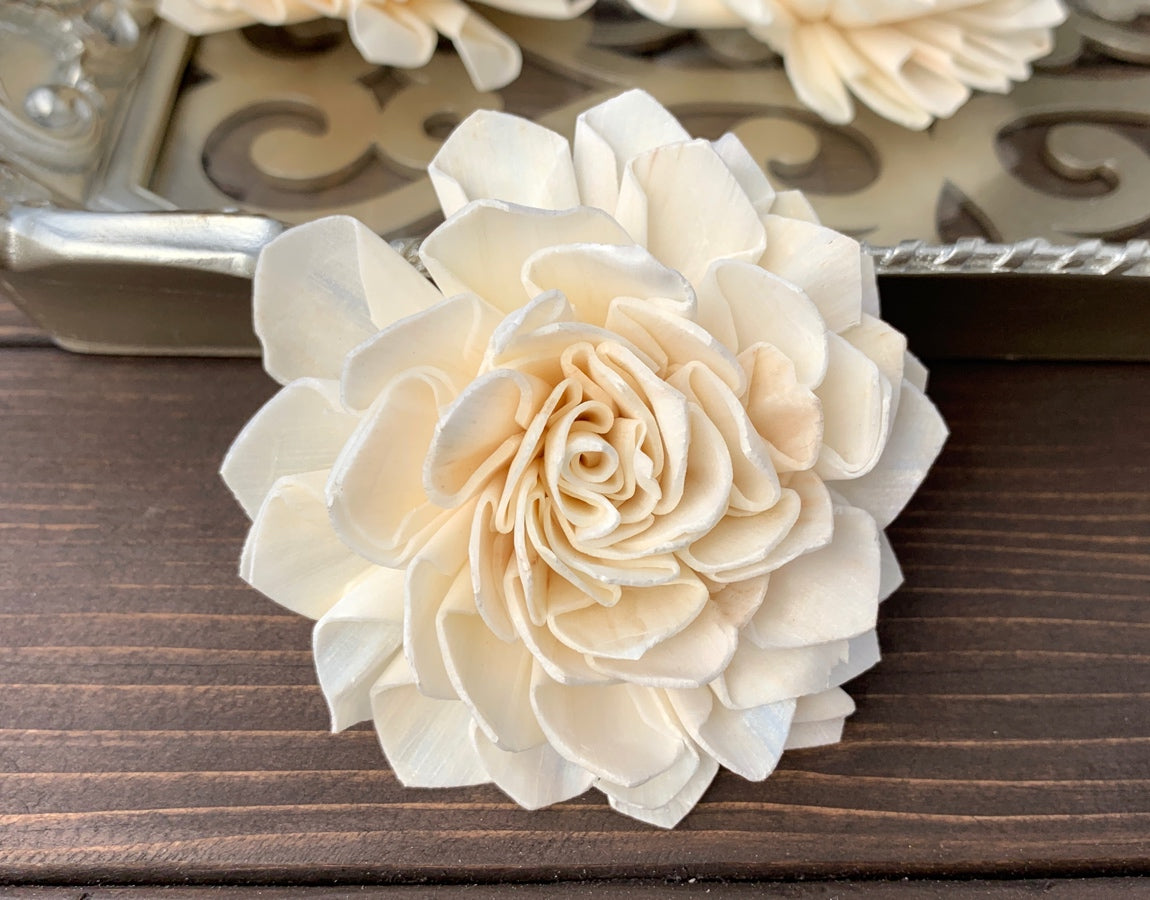 w.o.d.　F.L.O.W.E.R.S. 100 Waterlily Sola Wood Flowers: Natural White, DIY Decor