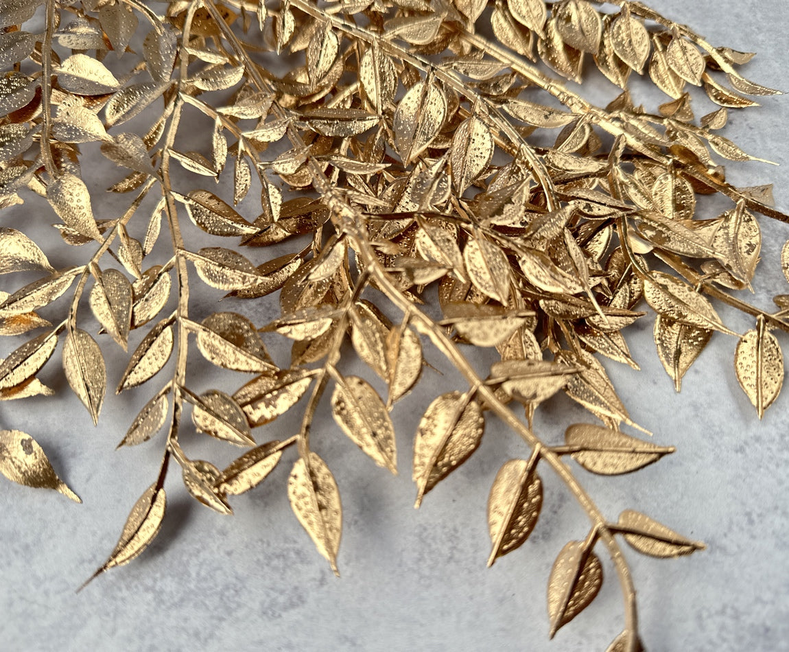 Metallic Gold Ruscus Bush - Luv Sola Flowers - Faux Filler