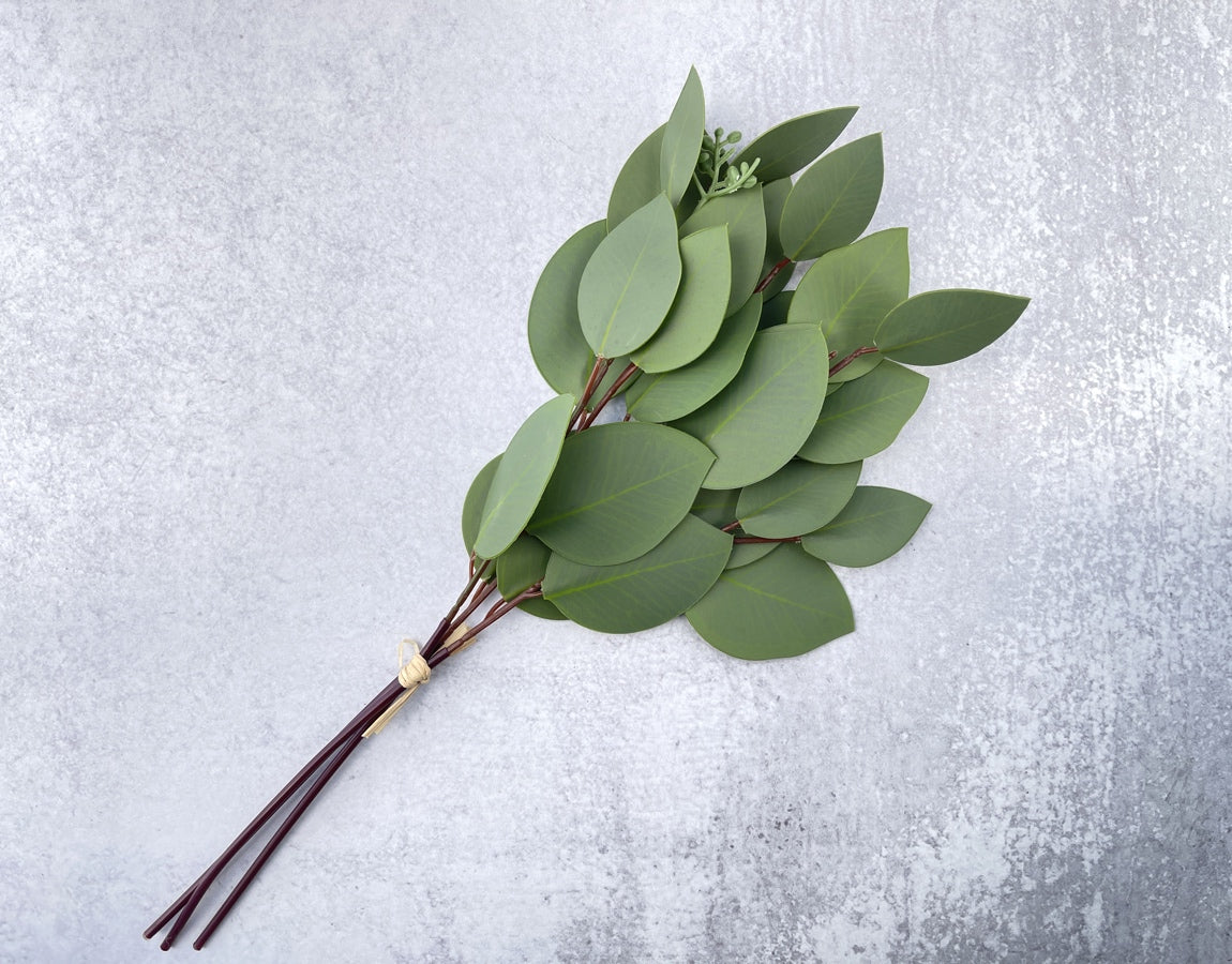 Real Touch Oval Leaf Eucalyptus Faux - Luv Sola Flowers - Faux Filler