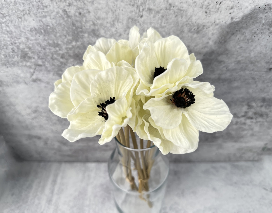 Real Touch White Anemone - Luv Sola Flowers - Faux Filler